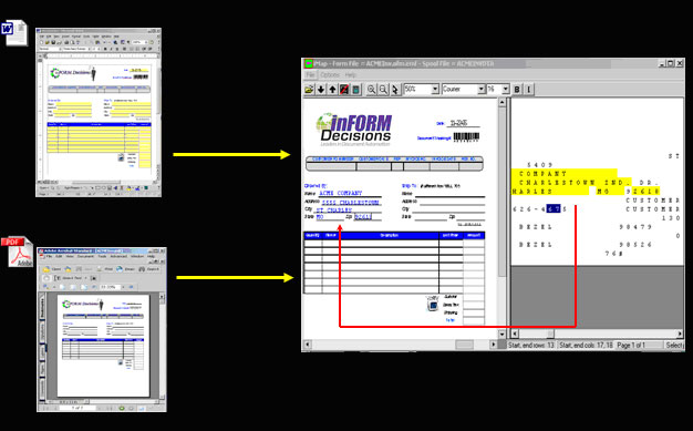 Data from Spool and Database Files